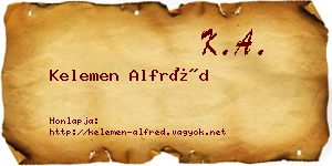 Kelemen Alfréd névjegykártya